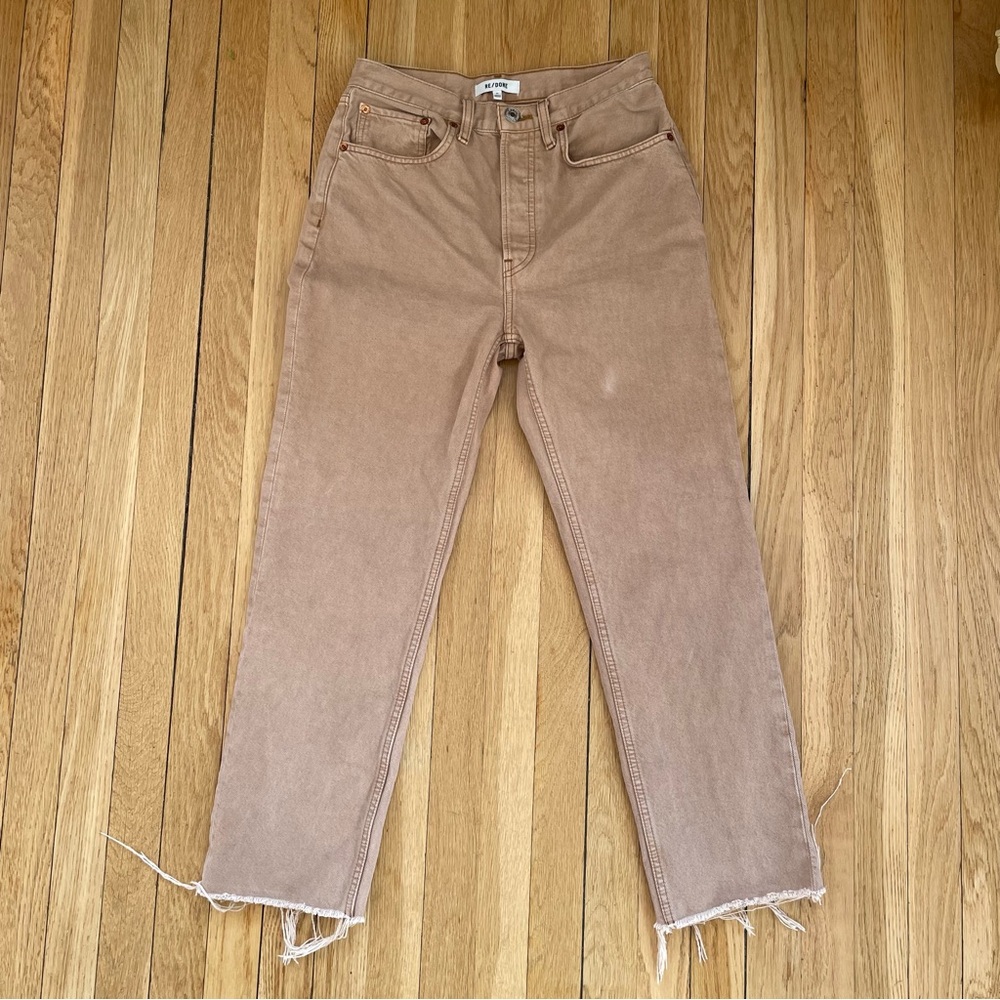RE/DONE 70s Stove Pipe Jean in Washed Khaki - Size 27
